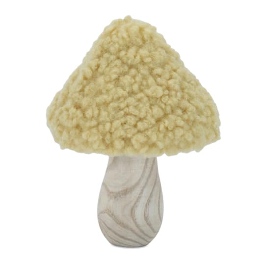 Wood & Fabric Mushroom Figurines Set